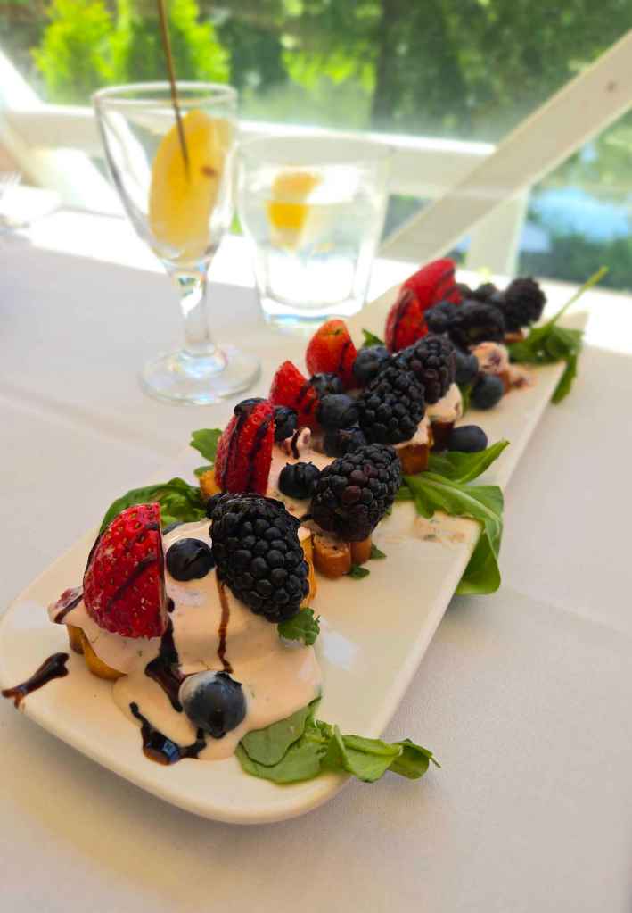 Farm Country Kitchen in Riverhead, NY
Lavender Goat Cheese Crostini with Fresh Berries and Balsamic Glaze